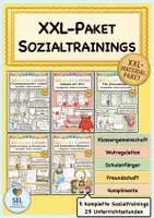 Vorschau - Stundenentwürfe - XXL-Paket Sozialtrainings: 5 verschiedene Sozialtrainings / Soziales Lernen / Klassen 1-4 - Deckblatt