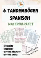Vorschau - Arbeitsblätter - TANDEMBÖGEN PAKET 1: Die ersten Zeitformen Presente Futuro Indefinido mit sistema de apoyo - Deckblatt