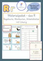 Vorschau - Arbeitsblätter - R - Laute - Buchstaben - Materialpaket - Klasse 1-2 - Regelkarte, Wortkarten + Arbeitsblätter - Deckblatt