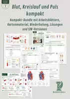 Vorschau - Unterrichtsreihen - Blut, Kreislauf und Puls kompakt – Kompakt-Bundle mit Arbeitsblättern, Kartenmaterial, Wiederholung, Lösungen und S/W-Versionen - Deckblatt