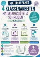 Vorschau - Klassenarbeiten - 4x Klassenarbeiten Deutsch materialgestütztes Schreiben Klasse 7-8 - Deckblatt