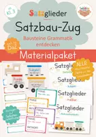 Vorschau - Arbeitsblätter - Materialpaket Satzglieder bestimmen (ab Klasse 3,4): Satzbau-Zug - Deckblatt