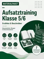 Vorschau - Stundenentwürfe - Materialpaket Aufsatz & Klassenarbeiten Deutsch (Klasse 5/6): Erzählen & Beschreiben - Deckblatt