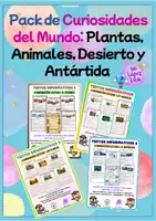 Vista previa - Unidades / Secuencias / Situaciones de Aprendizaje - Pack de Curiosidades del Mundo: Plantas, Animales, Desierto y Antártida - Portada