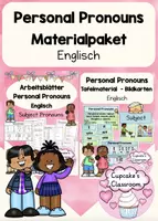 Vorschau - Arbeitsblätter - Materialpaket Personal Pronouns - Englisch - Arbeitsblätter und Tafelmaterial - Bildkarten - Personalpronomen - Deckblatt