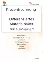 Vorschau - Arbeitsblätter - Prozentrechnung verstehen – Differenziertes Materialpaket Klasse 8 - Deckblatt