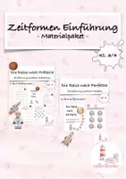 Vorschau - Stundenentwürfe - Zeitformen Einführung Präteritum Perfekt Materialpaket - Deckblatt