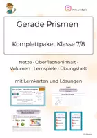 Vorschau - Arbeitsblätter - Gerade Prismen – Komplettpaket Klasse 7/8 - Deckblatt