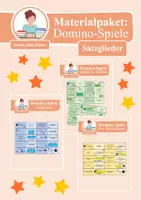 Vorschau - Spiele - Materialpaket: Domino Spiele Satzglieder (Subjekt, Prädikat, Objekte, adverbiale Bestimmungen) - Deckblatt