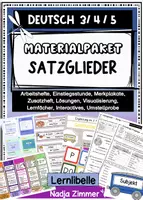 Vorschau - Arbeitsblätter - Materialpaket Satzglieder - Klasse 4, 5 - Deckblatt