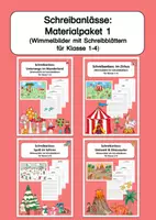 Vorschau - Arbeitsblätter - Schreibanlässe (Materialpaket 1 - Wimmelbilder mit Schreibblättern für Kasse 1-4) - Deckblatt