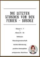 Vorschau - Arbeitsblätter - Materialpaket - Vor den Ferien - Klasse 5 - 10 - Deckblatt