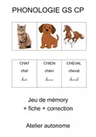 Aperçu - Feuilles d'exercices - Kit pédagogique : Packs sons ou, on, an, in, ch (jeux de memory et fiches de phonologie) - Page de couverture