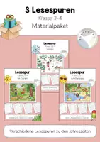 Vorschau - Arbeitsblätter - Materialpaket / Bundle: Lesespuren (Frühling / Sommer / Winter) Jahreszeiten Klasse 3 & 4 - Deckblatt