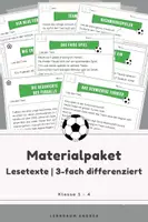Vorschau - Arbeitsblätter - Materialpaket Fußball Lesetexte Klasse 1–4 | Geschichten, Sachtexte & differenzierte Aufgaben - Deckblatt