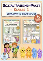 Vorschau - Stundenentwürfe - Sozialtraining-Paket Klasse 1: Soziales Lernen zum Schulstart & Grundgefühle / Klassenregeln / Klassengemeinschaft - Deckblatt