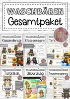Vorschau - Arbeitsblätter - Waschbärenklasse Materialpaket Klassentier Waschbär - Deckblatt