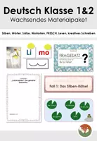 Vorschau - Stundenentwürfe - Großes Deutschpaket für die Grundschule – Lesen, Schreiben, Silben & Grammatik (Klasse 1 & 2) - Deckblatt