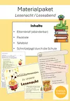 Vorschau - Spiele - Materialpaket - Lesenacht / Leseabend - Deckblatt