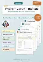 Vorschau - Unterrichtsreihen - Prozentrechnung & Zinsrechnung · Proportionalität · Klasse 7 - Deckblatt
