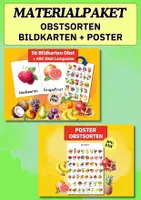 Vorschau - Poster - Materialpaket Obstsorten – Wortschatz fördern, Obst kennenlernen & Sprache stärken für Kita und Grundschule - Deckblatt