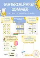 Vorschau - Arbeitsblätter - Materialpaket Sommer / Sommer Grundschule / Material zum Sommer - Deckblatt