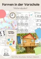 Vorschau - Arbeitsblätter - Formen Vorschule & Kindergarten - Materialpaket | 1. Klasse | Vorkurs Deutsch, DaZ, Förderunterricht - Deckblatt