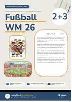 Vorschau - Stundenentwürfe - Materialpaket - WM 2026 - Klasse 2 und 3 - 3-fach differenzierter Lesetext (Stundenverlauf, Bildkarten, Aufgaben + Lösungen, Flaggen, Steckbriefe uvm.) - Deckblatt