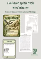 Vorschau - Arbeitsblätter - Evolution spielerisch wiederholen – Bundle mit Kreuzworträtsel, Suchsel und Wortjäger - Deckblatt