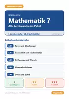 Vorschau - Arbeitsblätter - Mathematik 7 Gymnasium - Komplettpaket (alle Lernbereiche) - Deckblatt