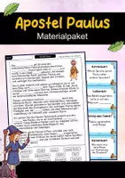 Vorschau - Arbeitsblätter - Apostel Paulus – Materialpaket | Wissenskartei, Lückentext & Quizkarten - Deckblatt