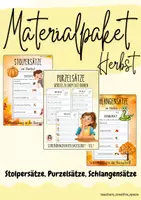 Vorschau - Arbeitsblätter - Materialpaket - Sätze im Herbst (inkl. Tafelkarten) - Deckblatt