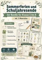 Vorschau - Arbeitsblätter - Sommerferien und Schuljahresende 5er Bundle - Deckblatt
