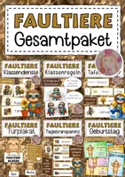 Vorschau - Arbeitsblätter - Faultierklasse Materialpaket Klassentier Faultier - Deckblatt