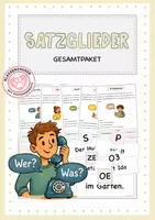 Vorschau - Arbeitsblätter - Satzglieder: Das große Komplettpaket für die 3. & 4. Klasse - Deckblatt