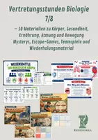 Vorschau - Unterrichtsreihen - Vertretungsstunden Biologie 7/8 – 10 Materialien zu Körper, Gesundheit, Ernährung, Atmung und Bewegung - Mysterys, Escape-Games, Teamspiele und Wiederholungsmaterial - Deckblatt
