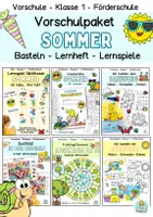 Vorschau - Unterrichtsreihen - Sommer Vorschule, Kindergarten Einschulung - Deckblatt