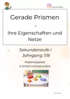 Vorschau - Arbeitsblätter - Gerade Prismen und ihre Netze – Aufgaben, Lernspiele und Exit Ticket - Deckblatt