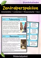 Vorschau - Arbeitsblätter - Zentralperspektive – Materialpaket Kunstunterricht | Räumliches Zeichnen & Perspektive - Deckblatt