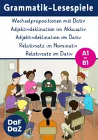 Vorschau - Stationenlernen - Grammatik Lese-Spiele | DaF DaZ | A1-B1 - Deckblatt