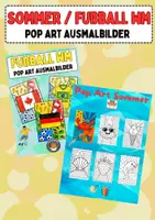 Vorschau - Mal- und Bastelvorlagen - Sommer & Fußball WM: Pop Art Ausmalbilder (Kunst Vertretung) - Deckblatt