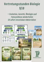 Vorschau - Arbeitsblätter - Vertretungsstunden Biologie 9/10 – Evolution, Genetik, Ökologie und Fotosynthese wiederholen - Deckblatt