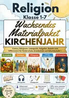 Vorschau - Stundenentwürfe - Kirchenjahr | Wachsendes Materialpaket | Aktuell: Erntedank, Emmaus, Pfingsten, Christi Himmelfahrt & Weihnachten | Comics, Hörspuren, Lesespuren Aufgaben, Basteln uvm. | Grundschule, Förderschule und Sekundarstufe I | Klasse 1-7 | - Deckblatt