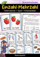 Vorschau - Arbeitsblätter - Einzahl und Mehrzahl Materialpaket | Arbeitsblätter, Tafelmaterial & Ich habe – Wer hat? | Deutsch Klasse 1 - Deckblatt