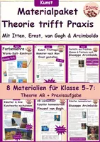 Vorschau - Arbeitsblätter - Kunst Materialpaket: Theorie trifft Praxis – 4 Künstler, 8 Materialien (Klasse 5-7) - Deckblatt