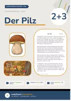 Vorschau - Stundenentwürfe - Materialpaket - Der Pilz - Klasse 2 und 3 - 3-fach differenzierter Lesetext (Stundenverlauf, Bildkarten, Aufgaben + Lösungen, uvm.) - Deckblatt