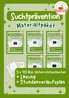Vorschau - Stundenentwürfe - Suchprävention – Alkohol, Drogen, Nikotin & Vapes | Materialpaket - Deckblatt