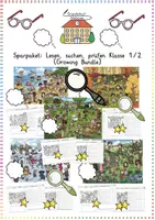 Vorschau - Arbeitsblätter - Lesen, suchen, prüfen: XXL Sparpaket (Wimmelbild & Leseförderung / wachsend) - Deutsch - Kl. 1/2 - Deckblatt