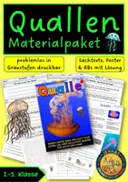 Vorschau - Arbeitsblätter - Quallen | Materialpaket | differenziert | Klasse 2, 3, 4, 5 - Deckblatt