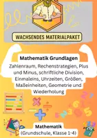 Vorschau - Mal- und Bastelvorlagen - Mathe Klasse 1-4 – Wachsendes Materialpaket - Deckblatt